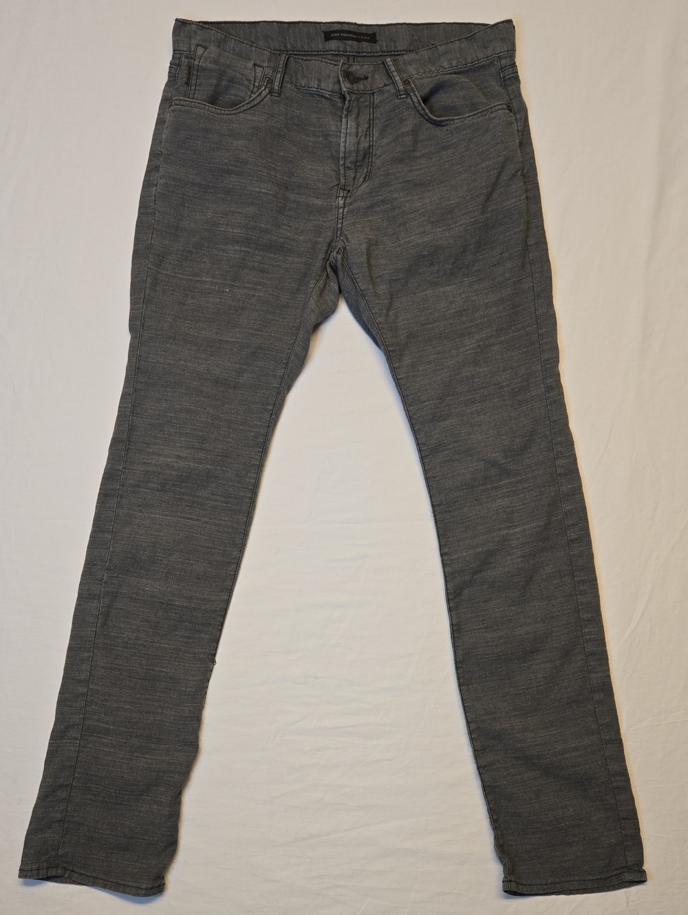 John Varvatos U.s.a. Bowery Slim Straight Gray Charcoal Linen Blend Jeans
